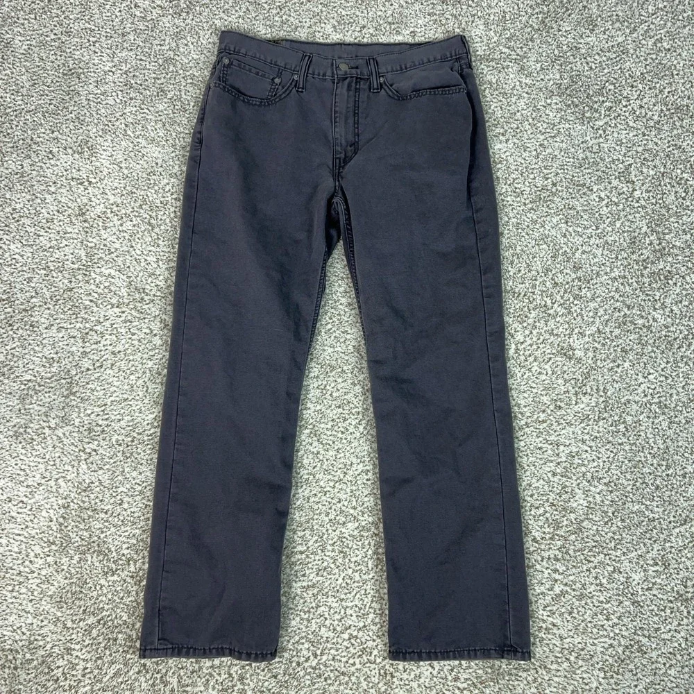 Levis 514 Jeans Mens 34x30 Gray Regular Fit Straight Canvas Chino Casual Work